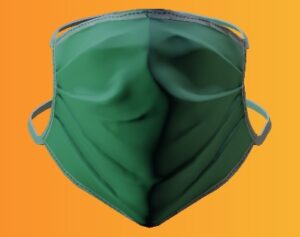 ماسک پزشکی سبز پر رنگ